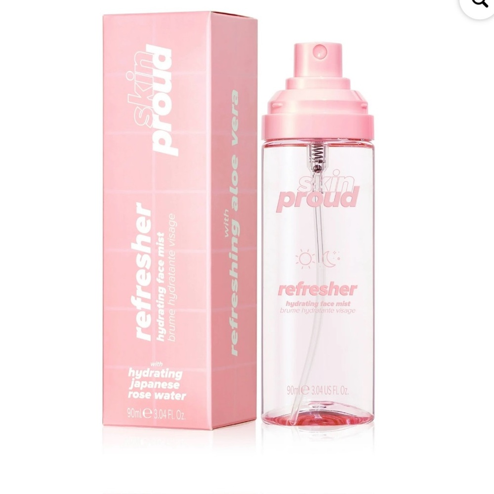 Skin Proud Refresher, Hydrating Rose Water Facial Mist, 100% Vegan, 3.04 fl oz